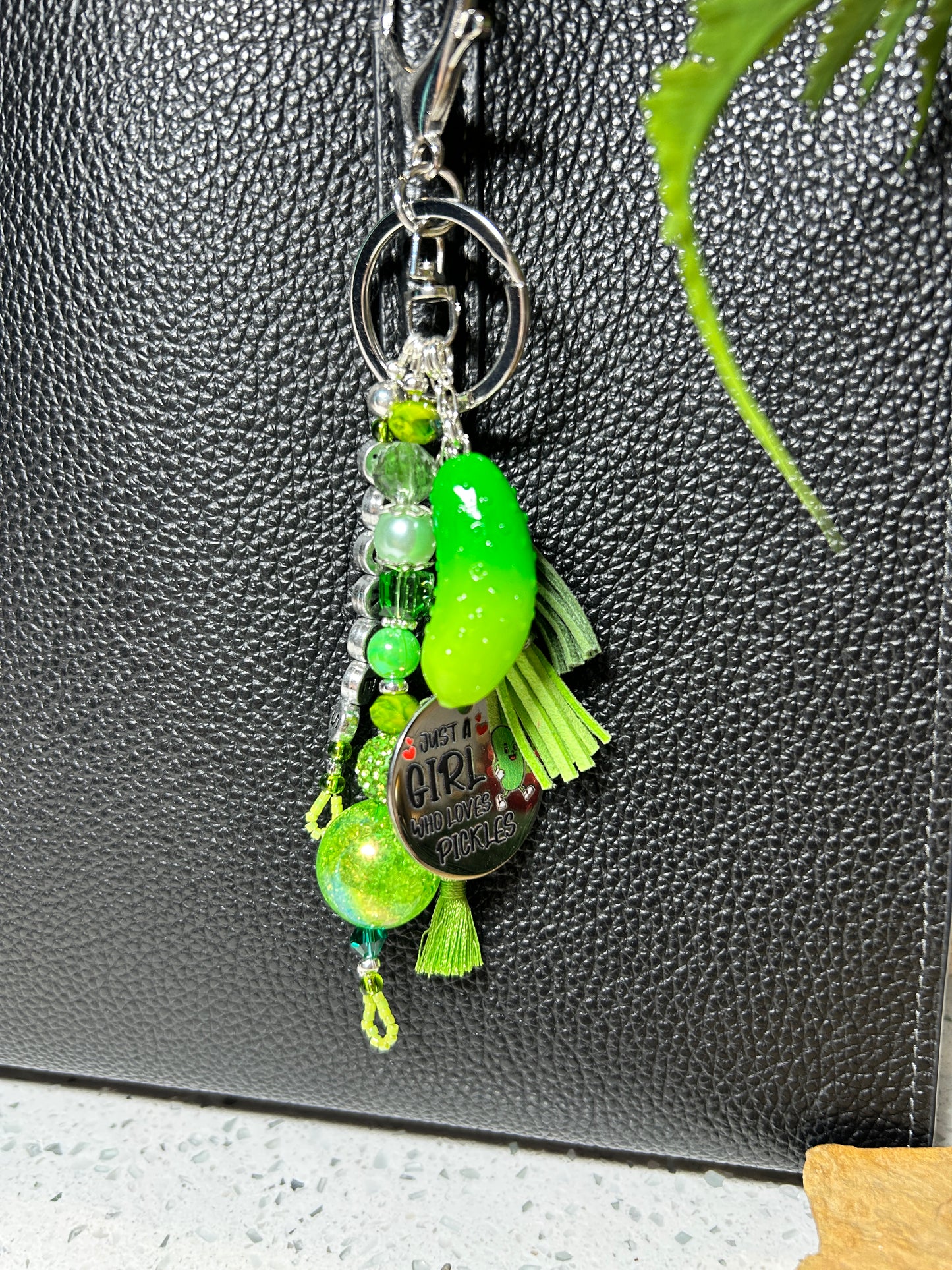 Pickle Keychain, Purse Charms, Fun Bag Charms, I Love Pickles