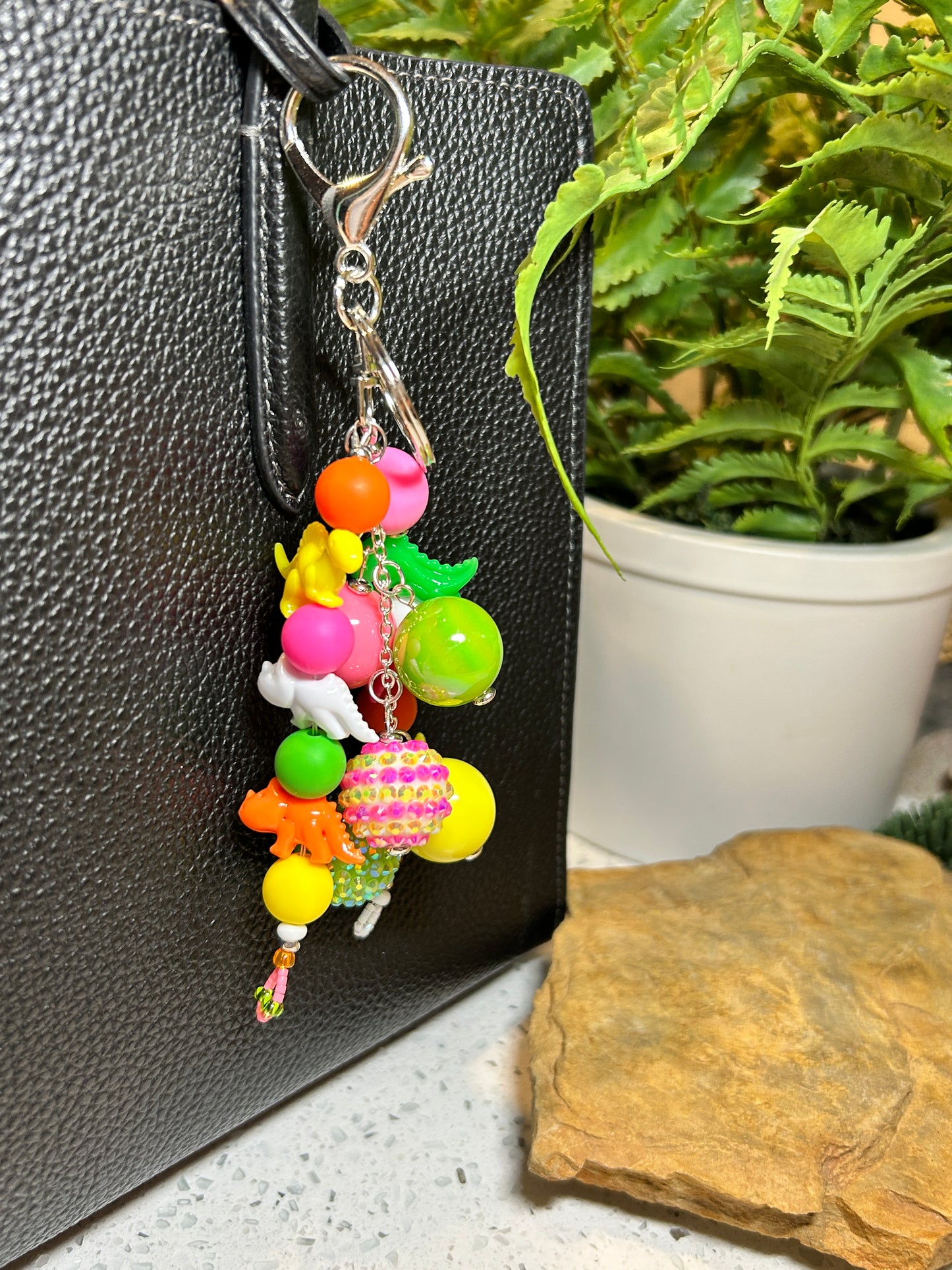 Fun Dinosaur Purse Charms, Bag Charm Keychain