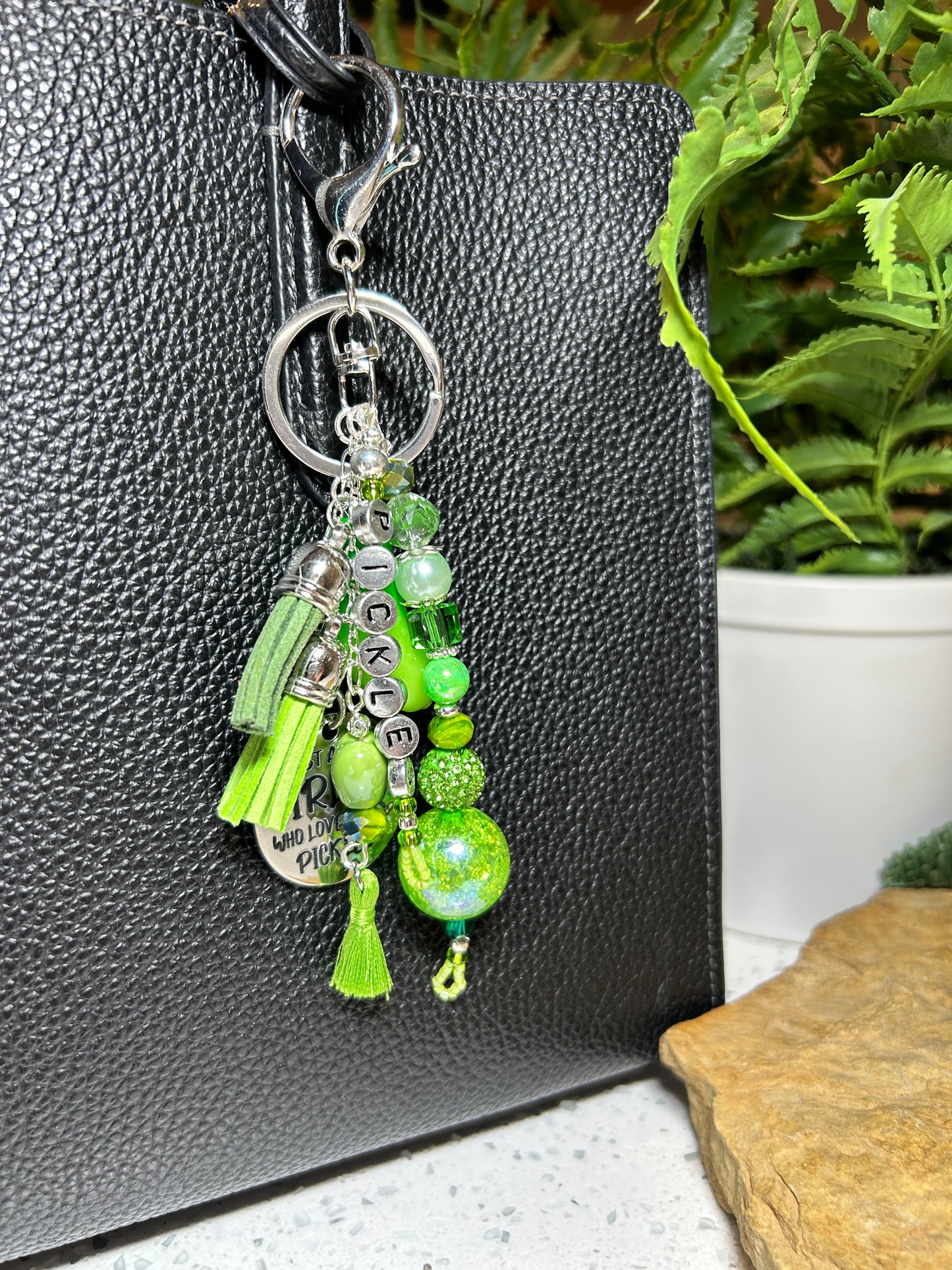 Pickle Keychain, Purse Charms, Fun Bag Charms, I Love Pickles