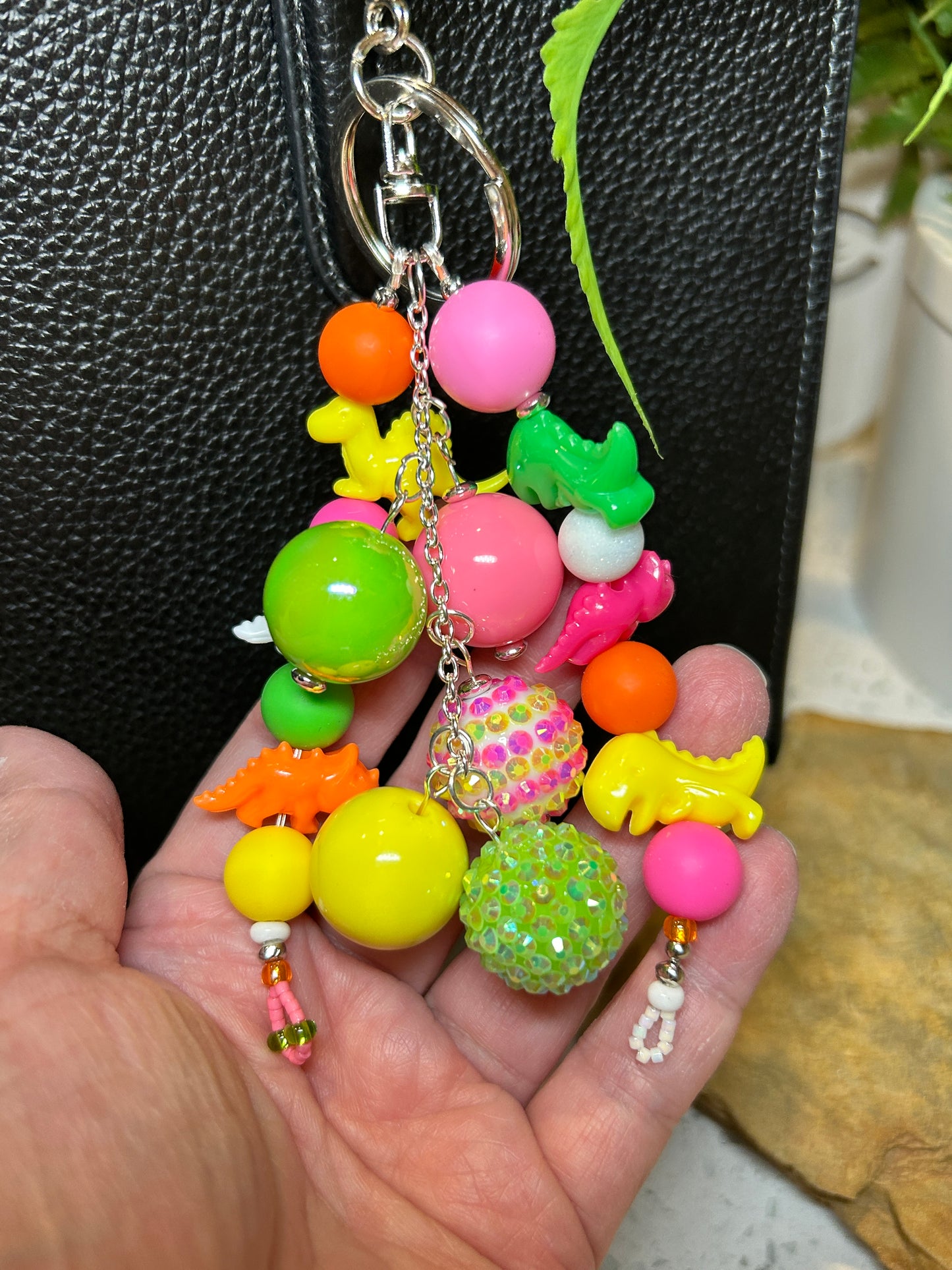 Fun Dinosaur Purse Charms, Bag Charm Keychain